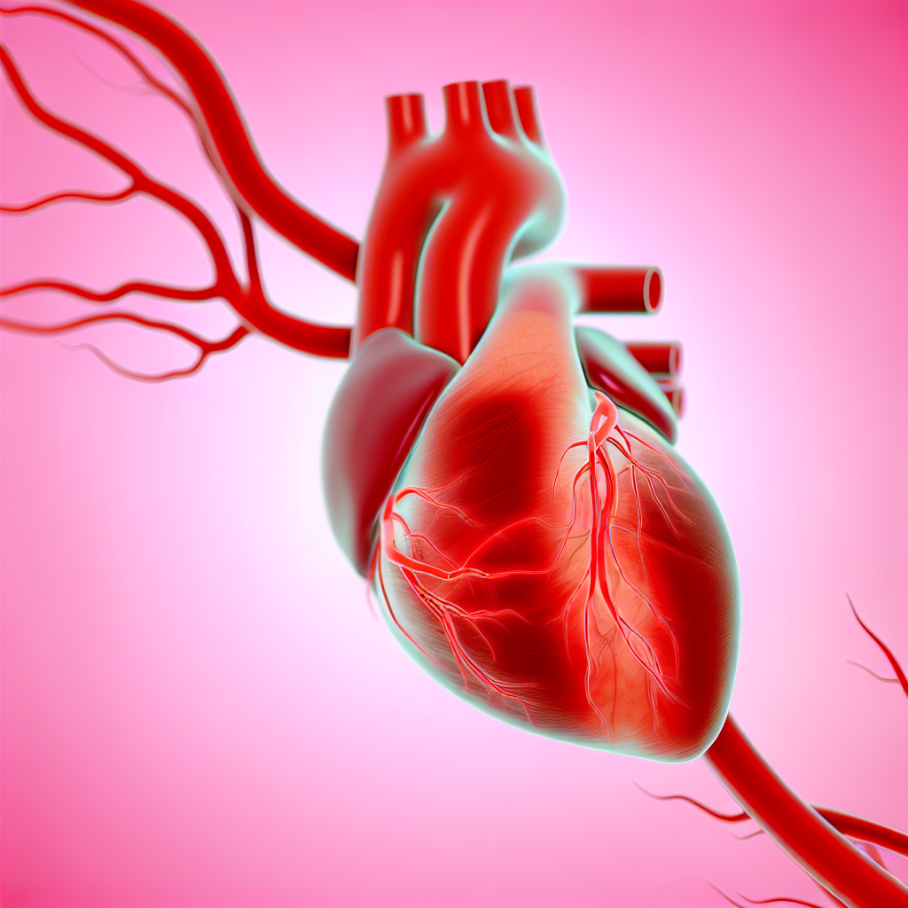 Healthy heart illustration showing cardiovascular system and heart disease prevention factors