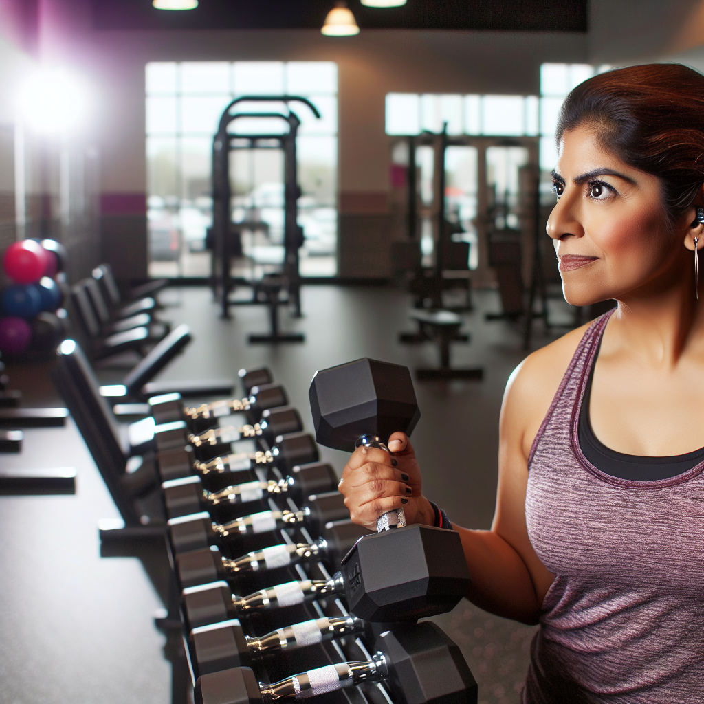 Confident woman selecting weights in gym demonstrating proper strength training approach