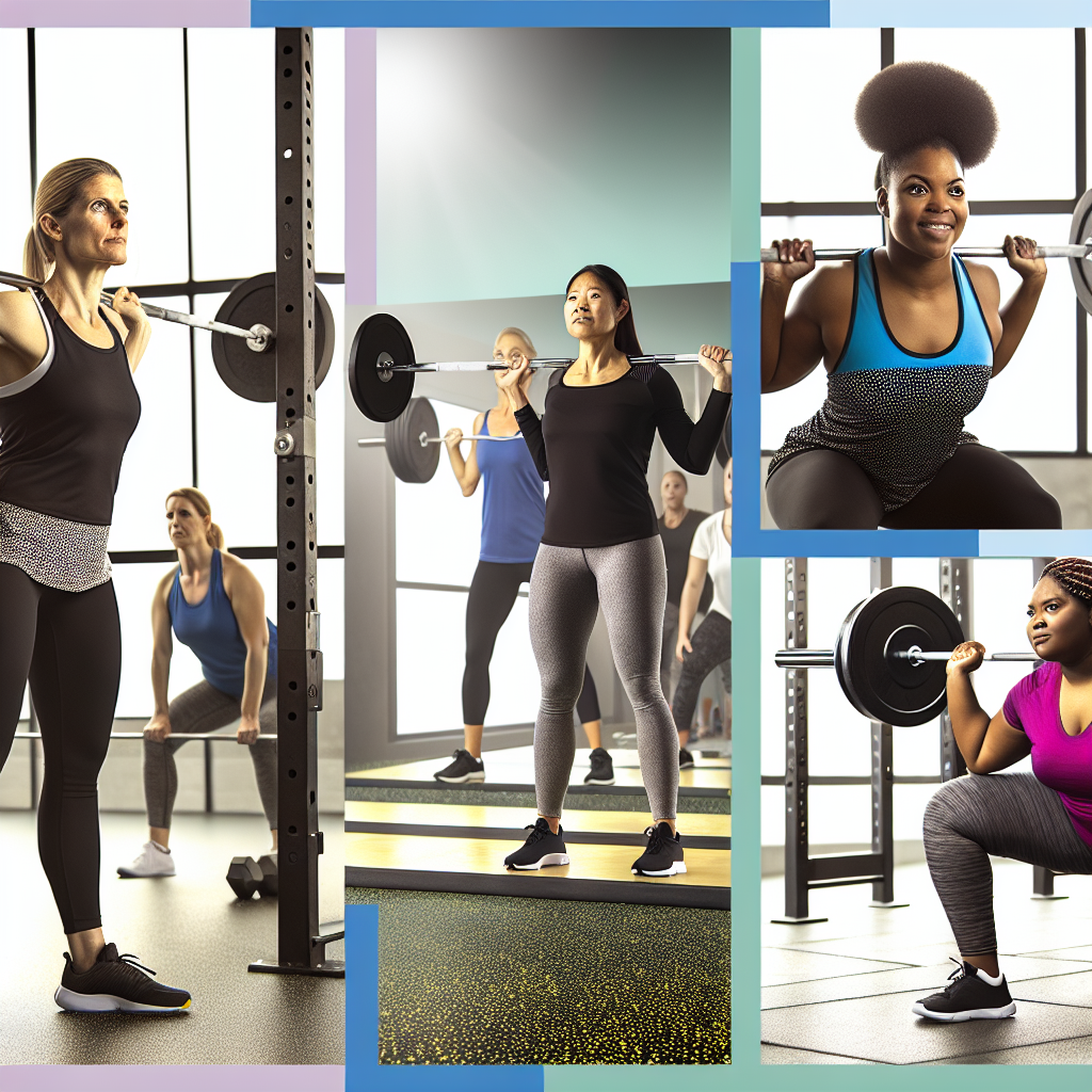 Women performing various resistance exercises with proper form and technique