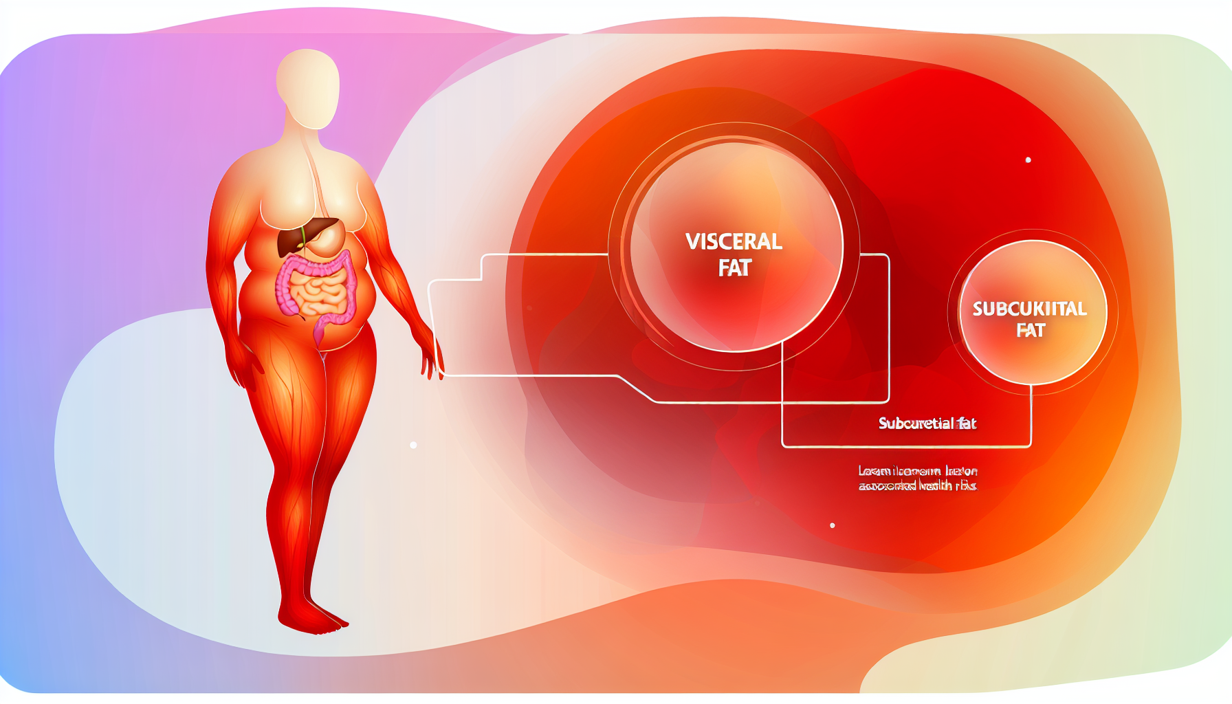 Visceral fat visualization showing dangerous belly fat around organs and its health impacts