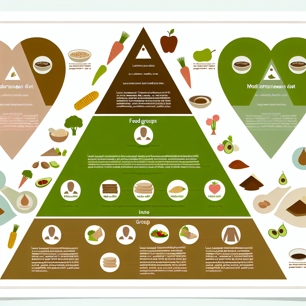 Mediterranean diet food pyramid showing food groups in hierarchy for optimal health