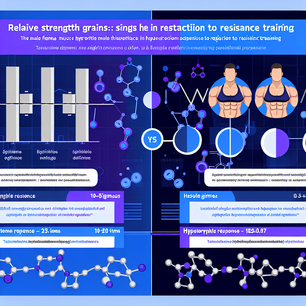 Comparison of male vs female muscle hypertrophy response showing similar relative gains despite hormonal differences