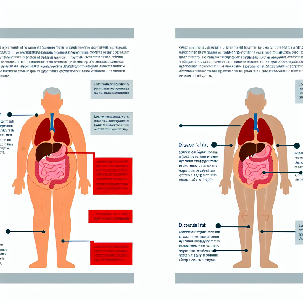 Infographic comparing visceral fat vs subcutaneous fat showing location, health risks, and metabolic differences