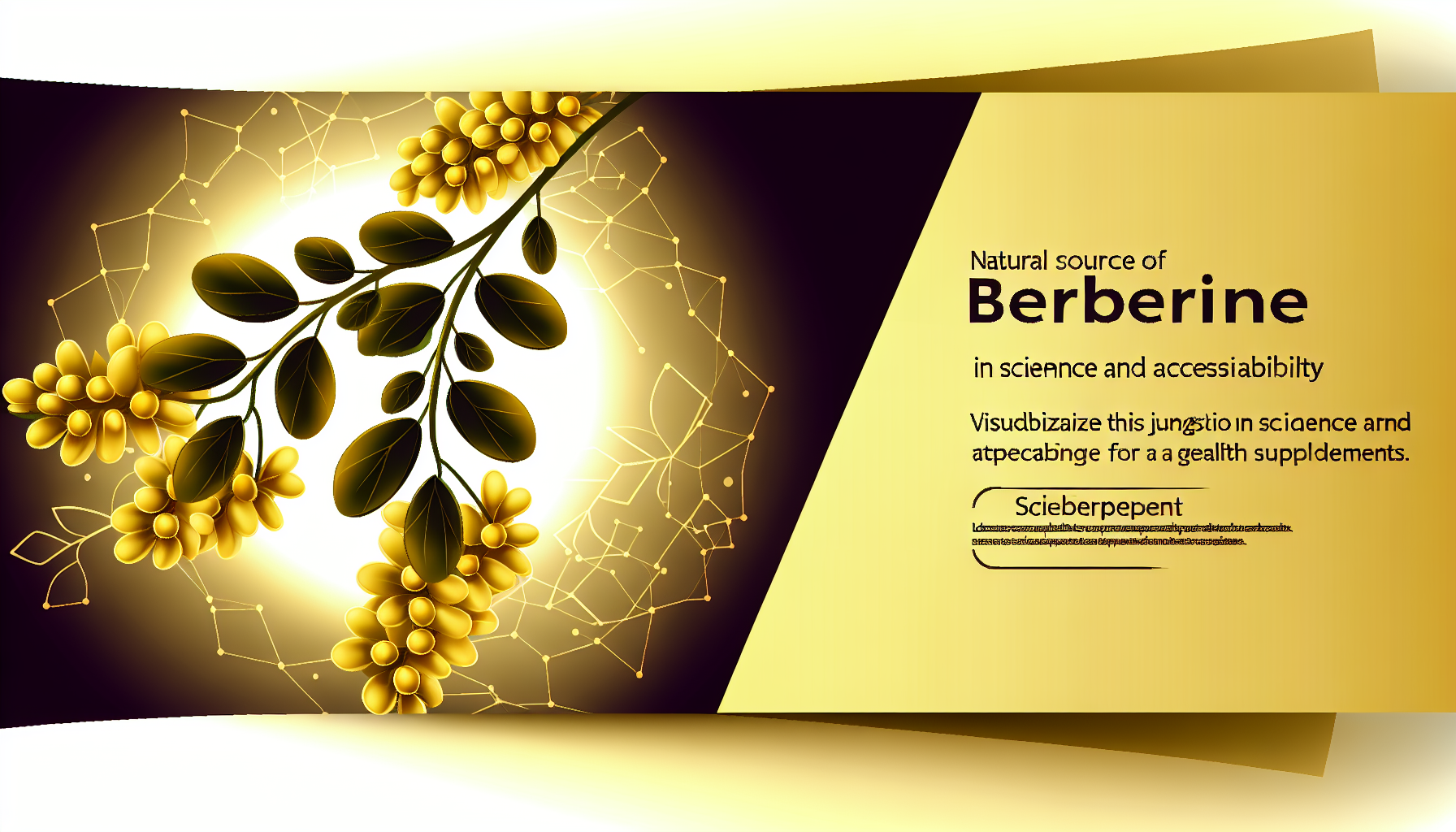 Berberine supplement - natural yellow alkaloid compound for blood sugar control and metabolic health